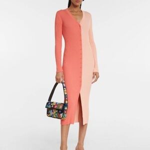 STAUD Two-Tone Pink and Peach Dress